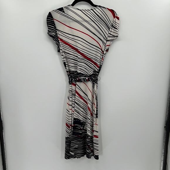 Boston Proper Nautical Faux Wrap Dress - Medium - Red, White, & Navy - Picture 7 of 8